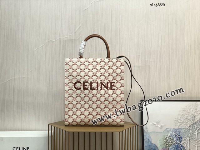 Celine專櫃2023新款手提托特包 191542 賽琳CABAS TRIOMPHE帆布小號豎款手袋 sldj2220
