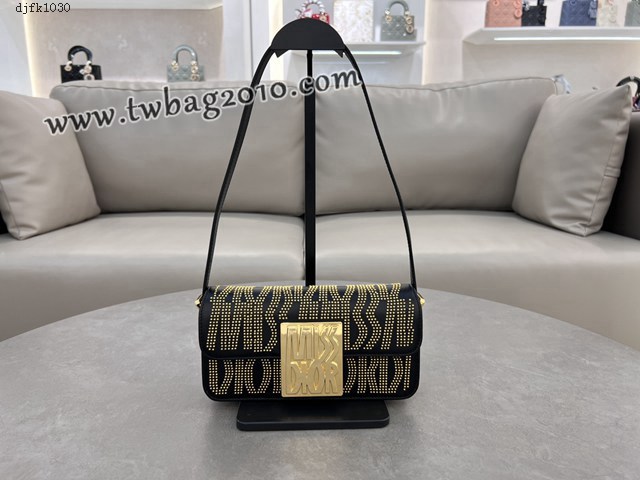 Dior专柜新款迪奥顶级原单黑色牛皮Miss Dior翻盖手袋肩背包 djfk1030