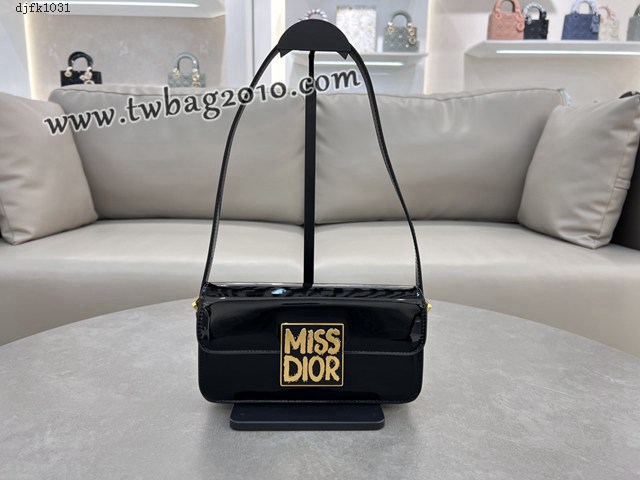 Dior专柜新款迪奥顶级原单黑色牛皮Miss Dior翻盖手袋肩背包 djfk1031