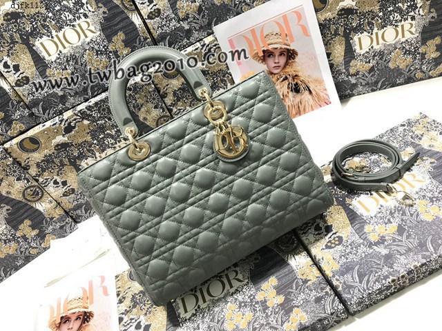 Dior专柜新款迪奥顶级原单Lady七格羊皮翻盖手提女包 djfk1121