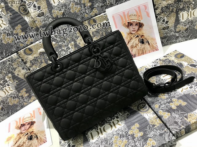 Dior专柜新款迪奥顶级原单Lady七格磨砂藤格纹牛皮翻盖手提女包 djfk1122