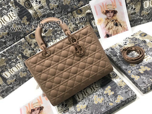 Dior专柜新款迪奥顶级原单Lady七格磨砂藤格纹牛皮翻盖手提女包 djfk1123