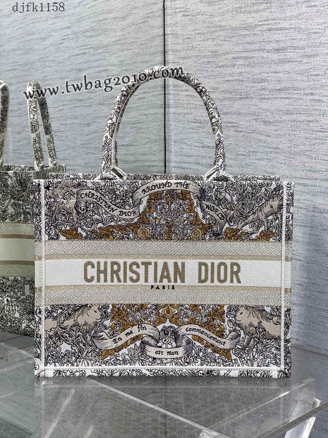 Dior专柜新款迪奥顶级原单中号Tote25早春圣诞限定款幸运星手提托特包 djfk1158