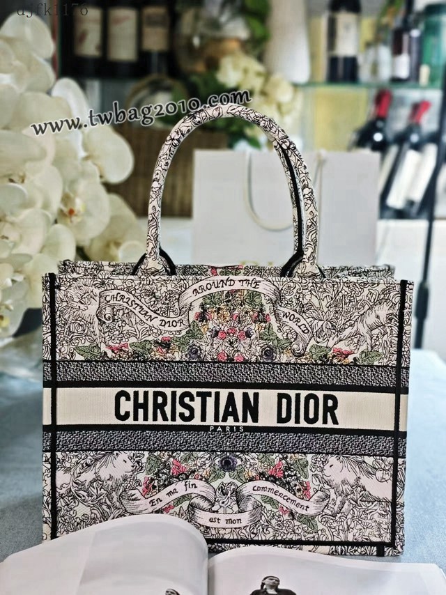 Dior专柜新款迪奥顶级原单环游世界圣诞款Book Tote手袋 djfk1176