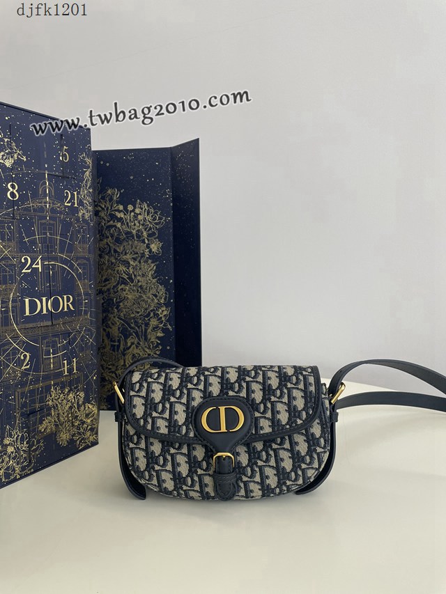 Dior专柜新款迪奥顶级原单中号蓝布Bobby East-West秋冬系列小挎包 djfk1201