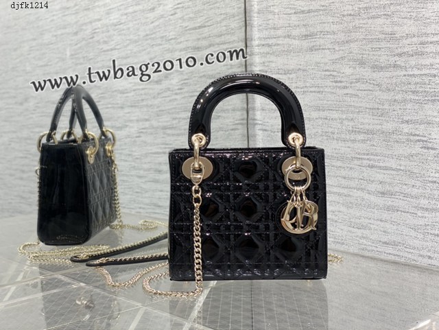 Dior专柜新款Lady女包迪奥顶级原单三格黑色Classic Lady戴妃包 djfk1214