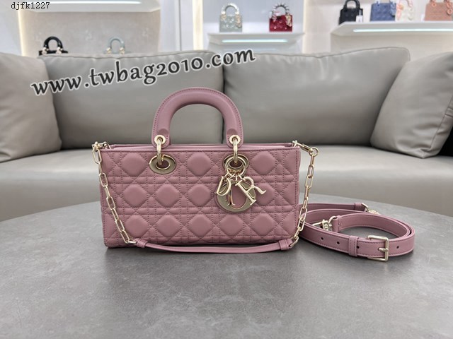 Dior专柜新款迪奥顶级原单复古粉Lady D-Joy手袋手提肩背女包 djfk1227