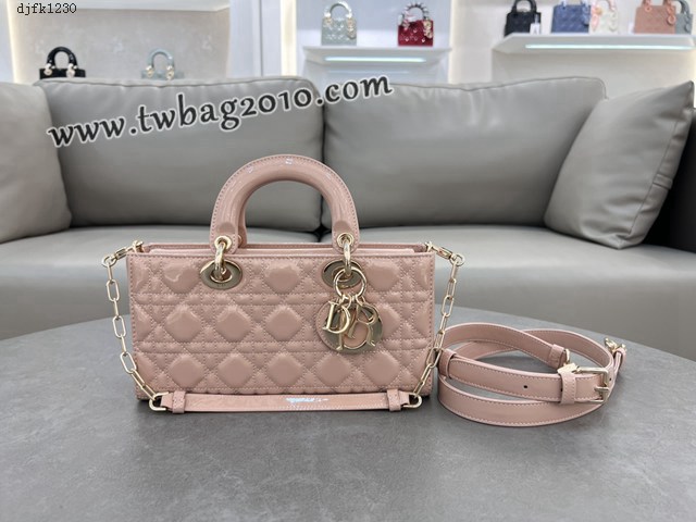 Dior专柜新款迪奥顶级原单胭脂粉Lady D-Joy手袋手提肩背女包 djfk1230