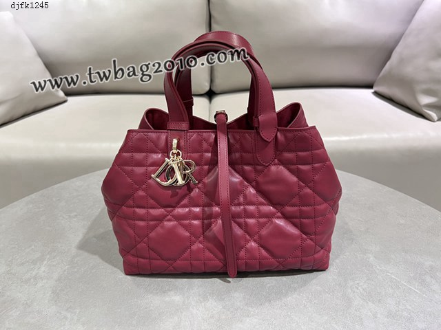 Dior专柜新款迪奥中号Toujours手袋牛皮超大藤格纹休闲女包 djfk1245