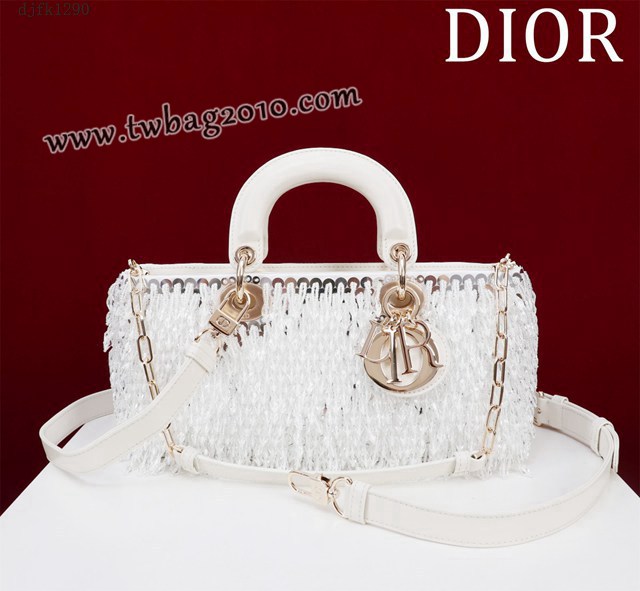 Dior专柜新款迪奥高仿原单Lady-Joy手工珠绣手提女包 djfk1290