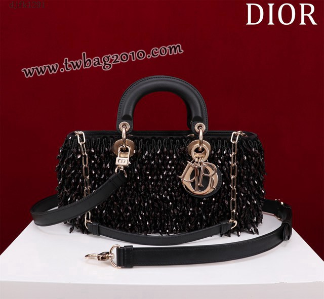 Dior专柜新款迪奥高仿原单Lady-Joy手工珠绣手提女包 djfk1291