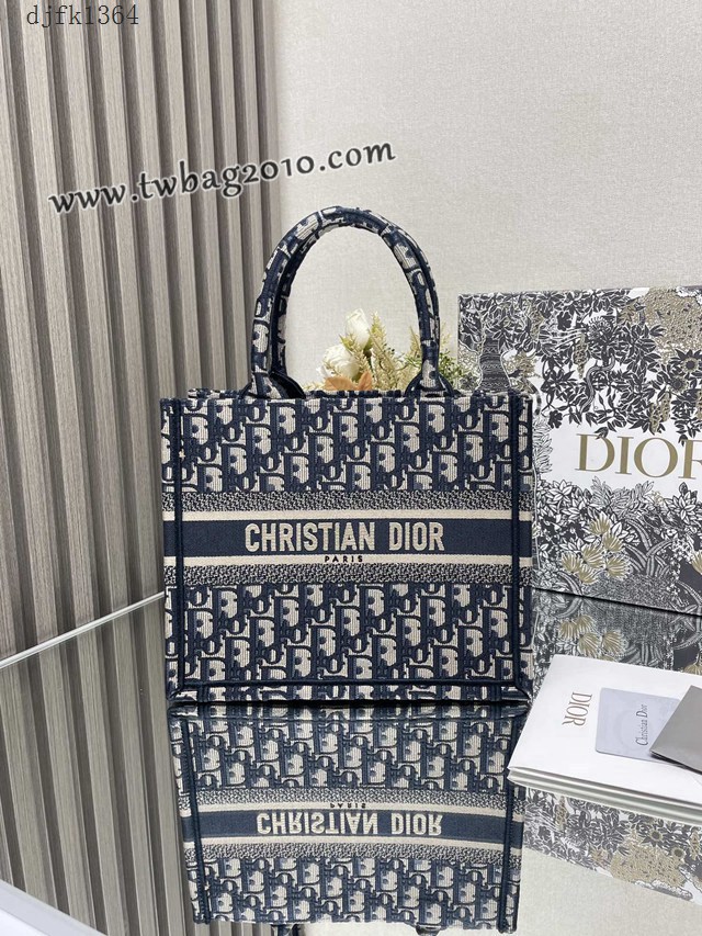 Dior专柜新款TOTE包迪奥高仿原单经典老花蓝小号购物袋手提托特包 djfk1364