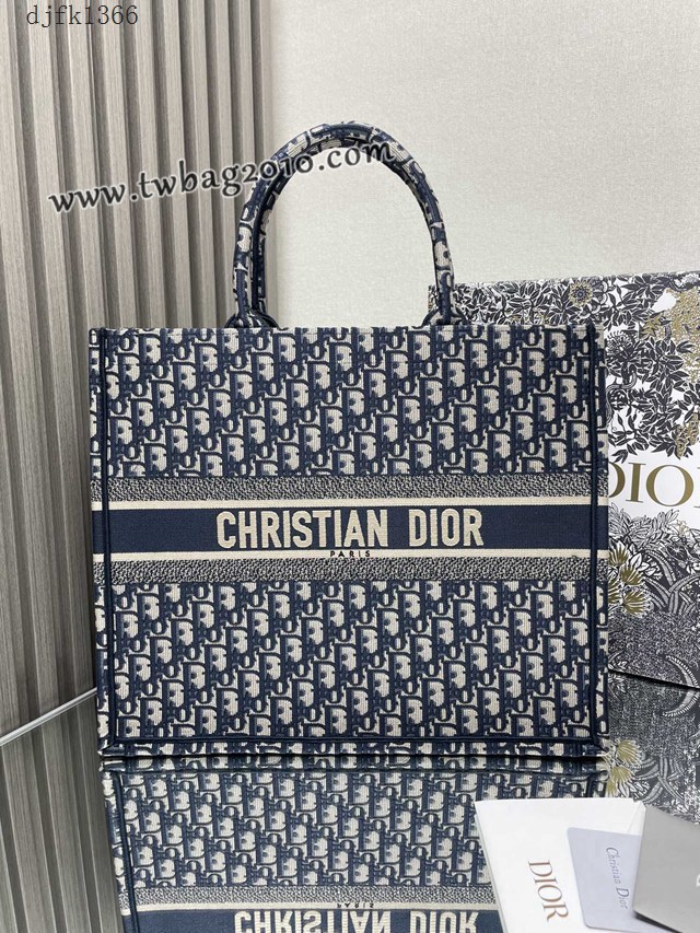 Dior专柜新款TOTE包迪奥高仿原单经典老花蓝大号购物袋手提托特包 djfk1366