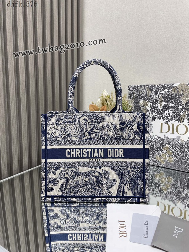 Dior专柜新款TOTE包迪奥高仿原单旧蓝虎小号购物袋手提托特包 djfk1376