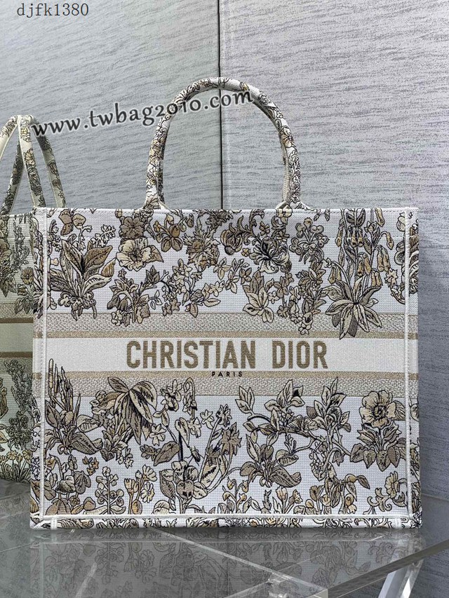 Dior专柜新款TOTE包迪奥高仿原单金色大号购物袋手提托特包 djfk1380