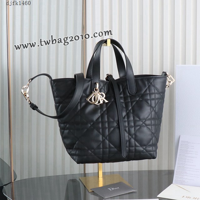 Dior专柜新款迪奥高仿原单原厂级Toujours竖版系列中号黑色M2835菜篮子 djfk1460