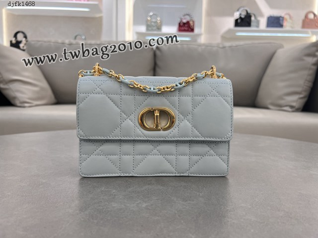 Dior专柜新款迪奥高仿原单湖水蓝链条手袋小号斜挎女包 djfk1468