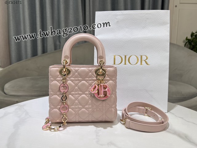 Dior专柜新款迪奥高仿原单彩琳琅扣Lady Dior手袋四格手提女包 djfk1471