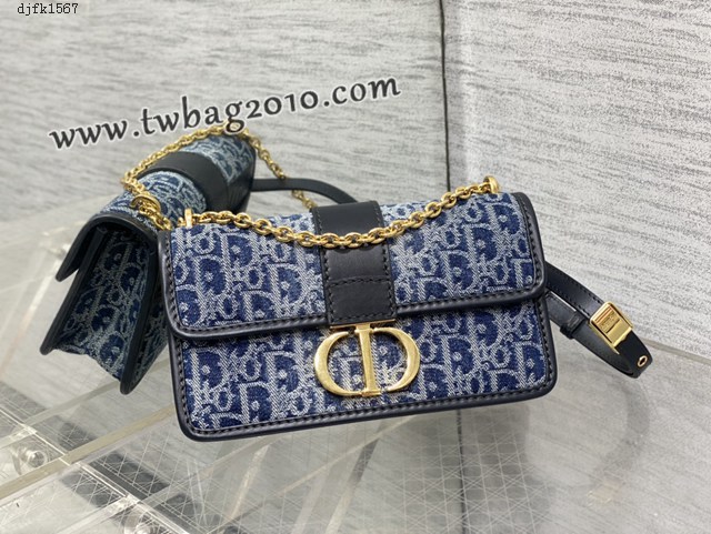 Dior专柜新款迪奥高仿原单Montaigne丹宁系列链条肩背斜挎女包 djfk1567