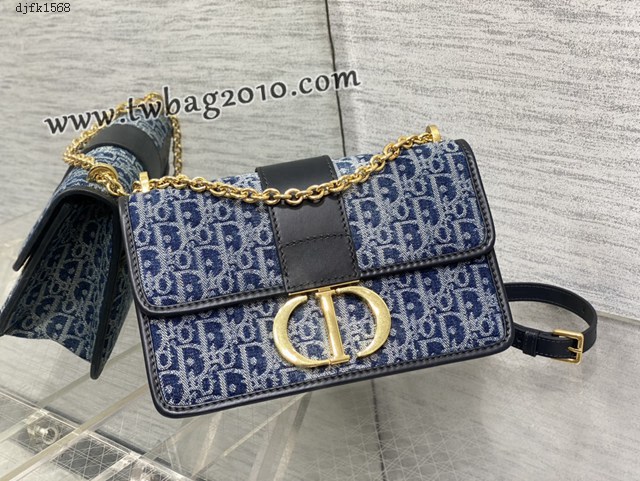 Dior专柜新款迪奥高仿原单Montaigne丹宁系列链条肩背斜挎女包 djfk1568