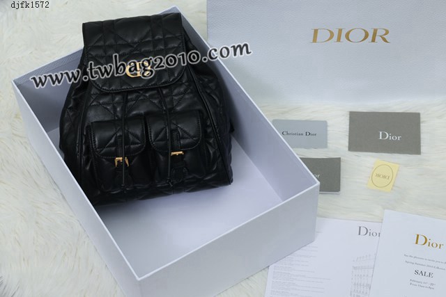 Dior专柜新款迪奥高仿原单Caro双肩包小羊皮女士双肩背包 djfk1572