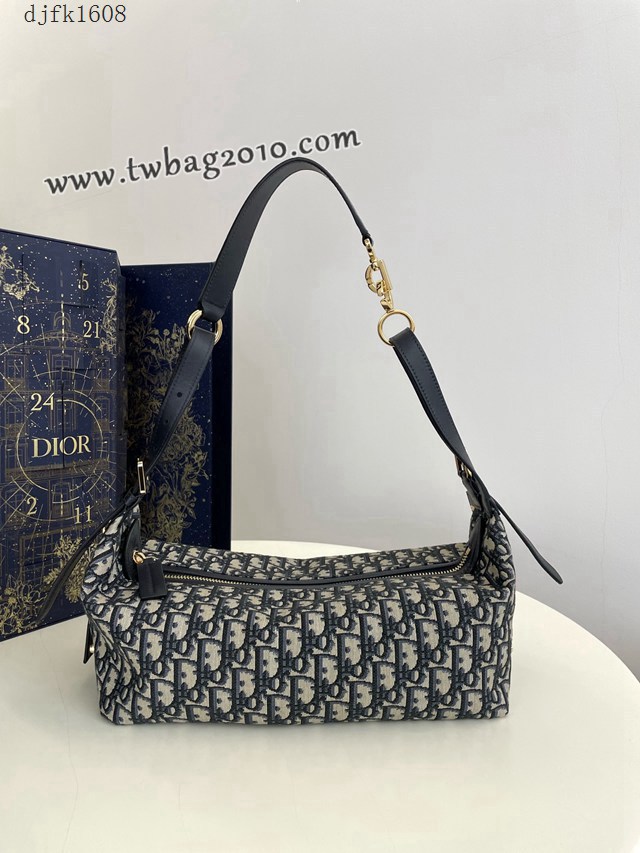 Dior专柜新款迪奥高仿原单Journey系列中号蓝布肩背女包 djfk1608