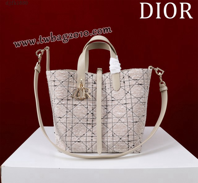 Dior专柜新款迪奥高仿原单藤格纹图案Toujours竖版手袋时尚托特购物包 djfk1680