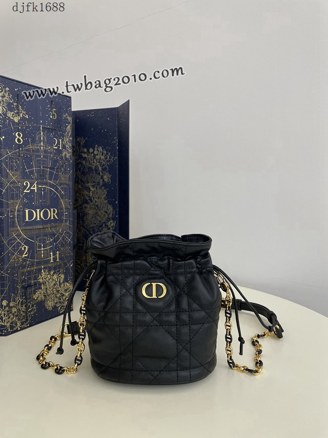 Dior专柜新款迪奥高仿原单黑色Miss caro系列福袋水桶包 djfk1688