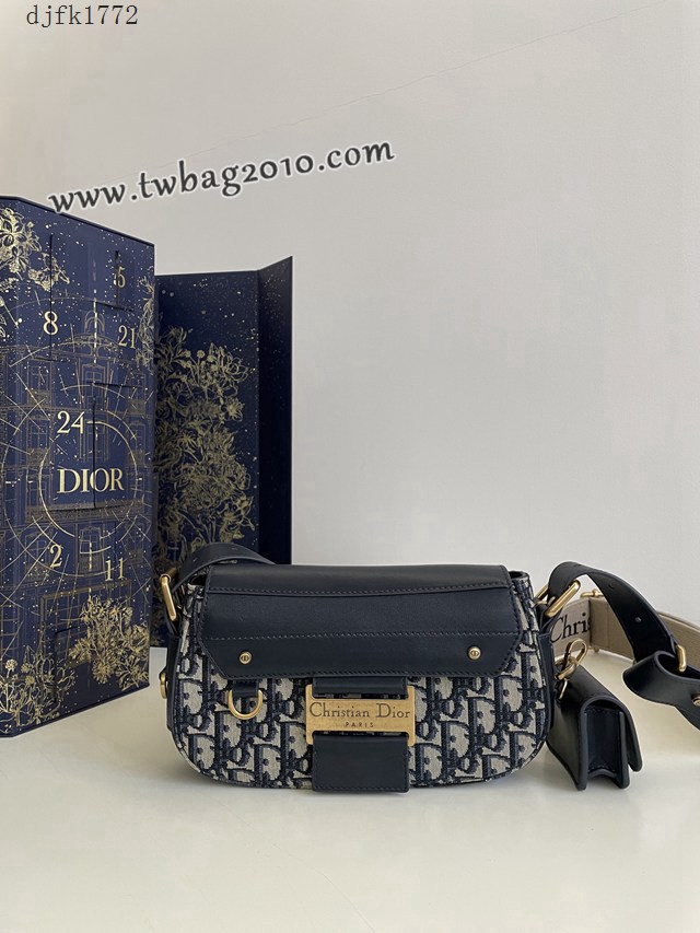 Dior专柜春夏新款迪奥高仿原单蓝布New street chic系列马鞍包 djfk1772