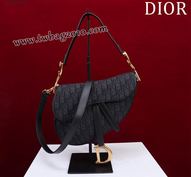 Dior专柜新款迪奥高仿原单长肩带大小号牛皮马鞍包手拎斜挎包 djfk1774