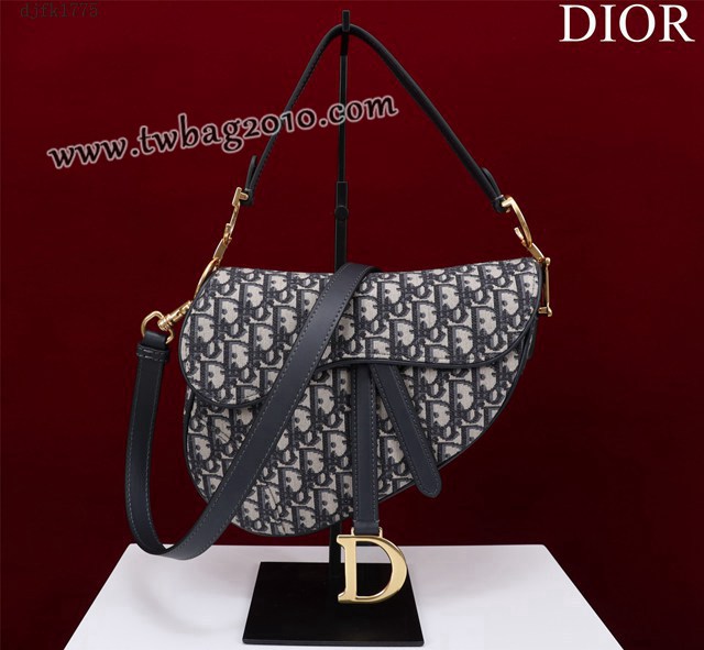 Dior专柜新款迪奥高仿原单长肩带大小号牛皮马鞍包手拎斜挎包 djfk1775