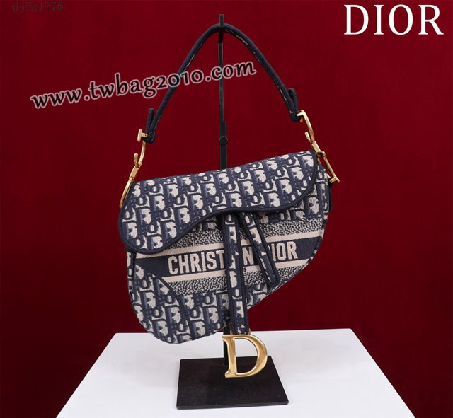 Dior专柜新款迪奥高仿原单长肩带大小号牛皮马鞍包手拎斜挎包 djfk1776