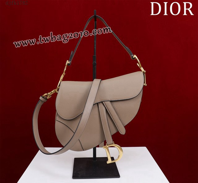 Dior专柜新款迪奥高仿原单长肩带大小号牛皮马鞍包手拎斜挎包 djfk1782