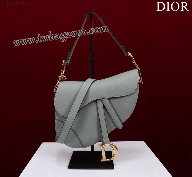 Dior专柜新款迪奥高仿原单长肩带大小号牛皮马鞍包手拎斜挎包 djfk1789
