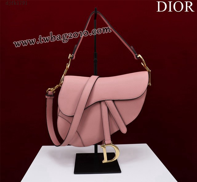 Dior专柜新款迪奥高仿原单长肩带大小号牛皮马鞍包手拎斜挎包 djfk1791