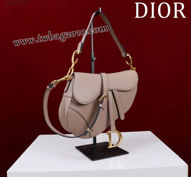 Dior专柜新款迪奥高仿原单长肩带大小号牛皮马鞍包手拎斜挎包 djfk1794