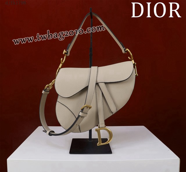 Dior专柜新款迪奥高仿原单长肩带大小号牛皮马鞍包手拎斜挎包 djfk1796