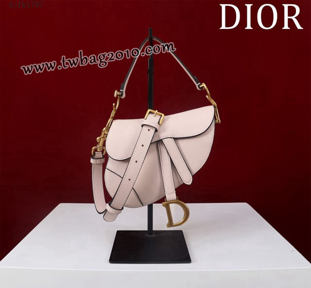 Dior专柜新款迪奥高仿原单长肩带大小号牛皮马鞍包手拎斜挎包 djfk1797