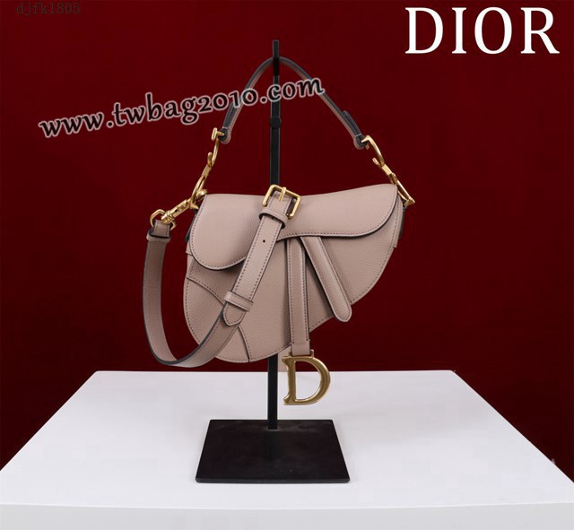 Dior专柜新款迪奥高仿原单长肩带大小号牛皮马鞍包手拎斜挎包 djfk1805