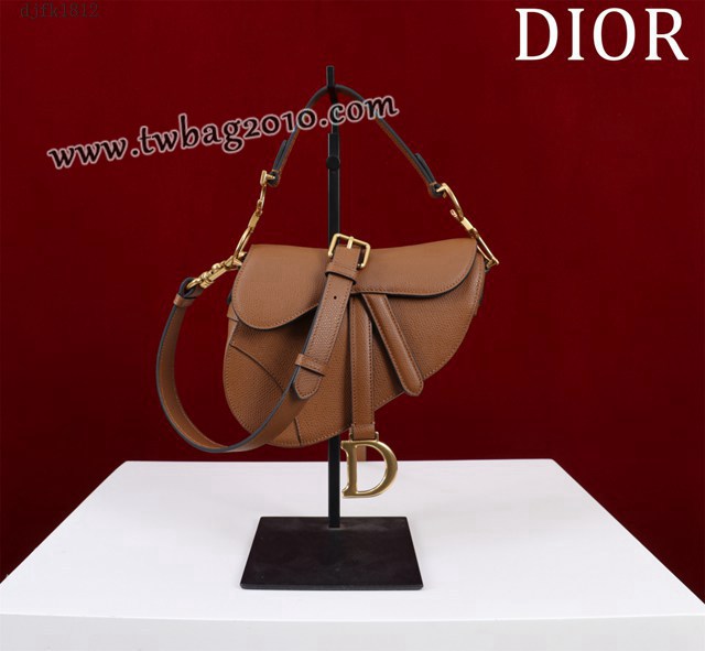 Dior专柜新款迪奥高仿原单长肩带大小号牛皮马鞍包手拎斜挎包 djfk1812