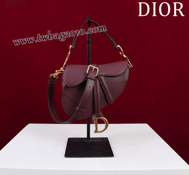 Dior专柜新款迪奥高仿原单长肩带大小号牛皮马鞍包手拎斜挎包 djfk1814