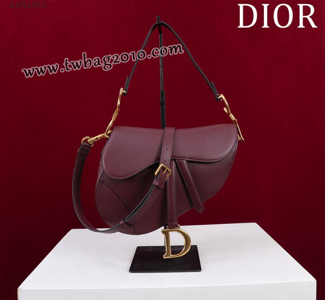 Dior专柜新款迪奥高仿原单长肩带大小号牛皮马鞍包手拎斜挎包 djfk1815