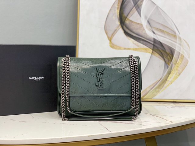 YSL专柜款女包 聖羅蘭經典款niki油蠟皮包包 YSL肩背斜挎包 498894  jjh1023