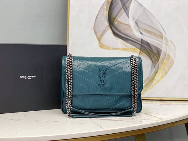 YSL专柜款女包 聖羅蘭經典款niki油蠟皮包包 YSL肩背斜挎包 498894  jjh1024