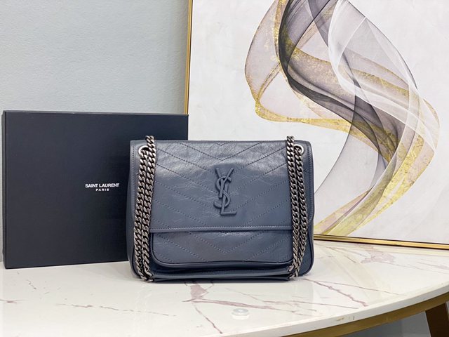 YSL专柜款女包 聖羅蘭經典款niki油蠟皮包包 YSL肩背斜挎包 498894  jjh1035