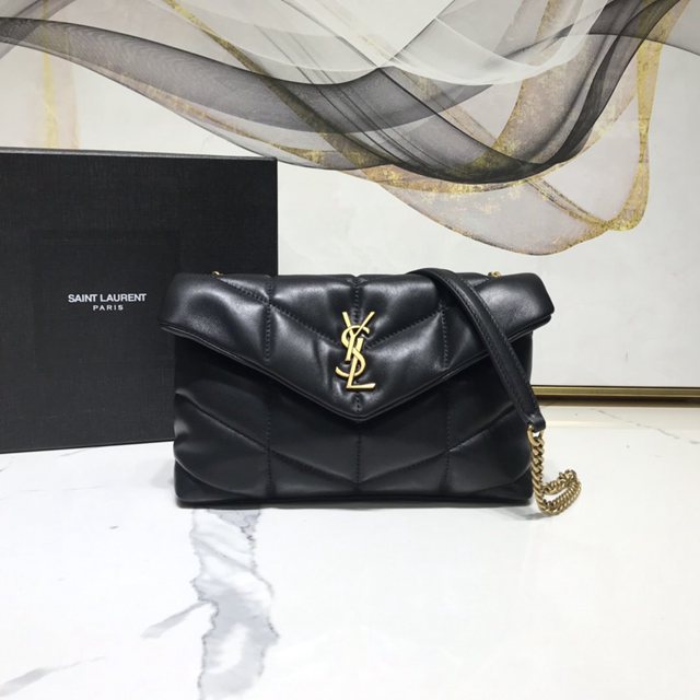 YSL专柜款女包 聖羅蘭經典款絎縫小羊皮迷你號郵差包 YSL肩背斜挎包 602333  jjh1129