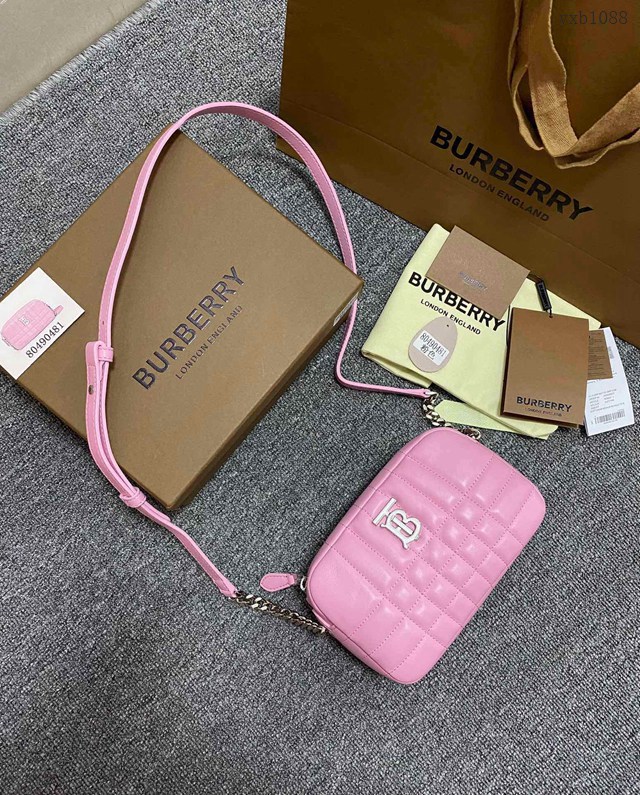 Burberry專門店新款絎縫款Lola蘿納相機包 巴寶莉羔羊皮小斜挎女包 yxb1088