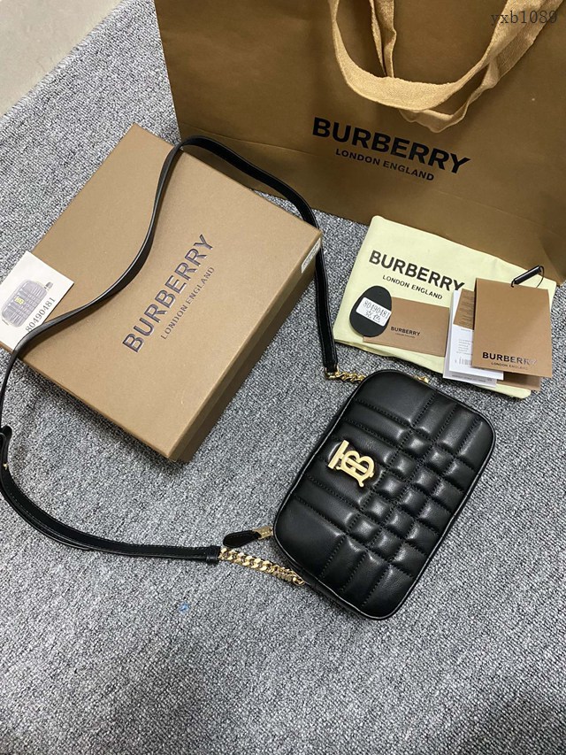 Burberry專門店新款絎縫款Lola蘿納相機包 巴寶莉羔羊皮小斜挎女包 yxb1089