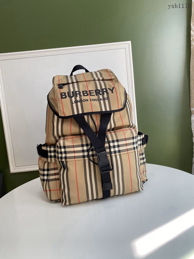 Burberry專門店新款雙肩包 巴寶莉Vintage復古格紋尼龍男士後背包 yxb1175