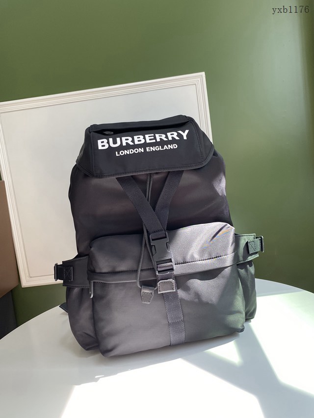 Burberry專門店新款雙肩包 巴寶莉黑色男士後背包 yxb1176